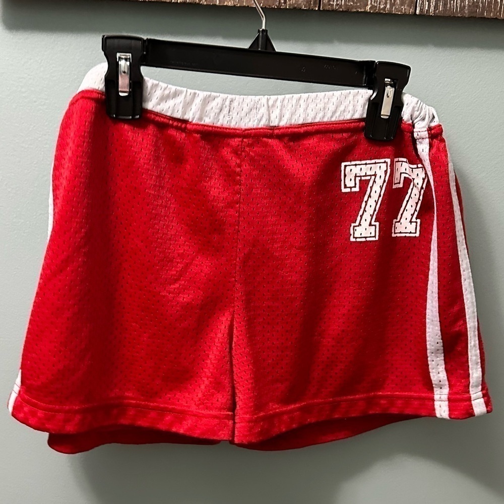Athletic Mesh Training Shorts #77 red